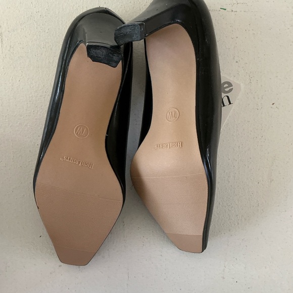 VINTAGE NEW BLACK HEELS 7 W - Picture 3 of 12